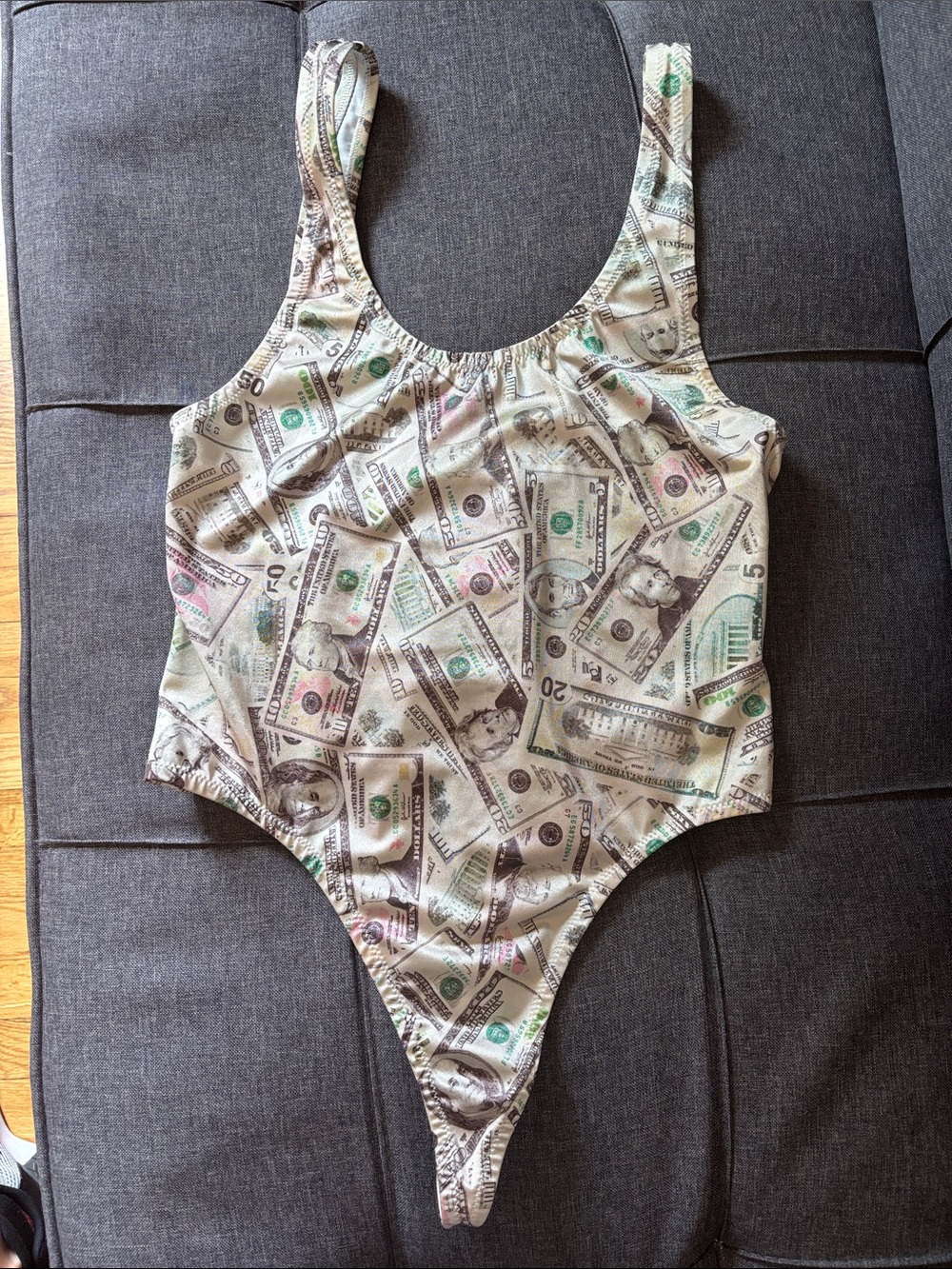Etsy Boutique One-Piece Bodysuit/Swimsuit  with Money Print